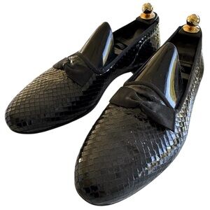 Stanley Blacker Patent Leather Tuxedo Loafers - Size 11M